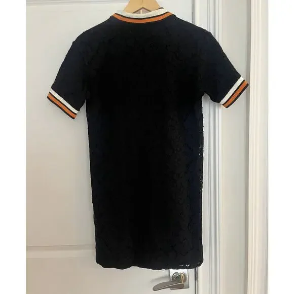 MSGM Polo Collar Lace Dress women's size S (38 It) black -  threedaughtersproperties.com